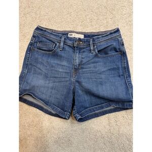 Levis Womens Denim Shorts Medium Wash Blue Mid Rise Size 4 29 Waist